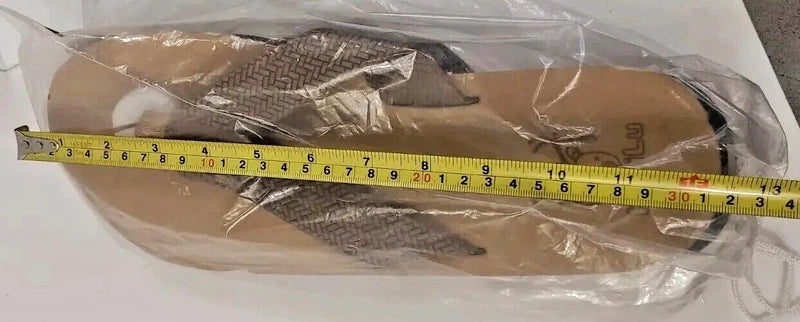 Men's Size 14 Brown Leather Flip Flop Sandals Arch Support Orthotic Comfort Foam