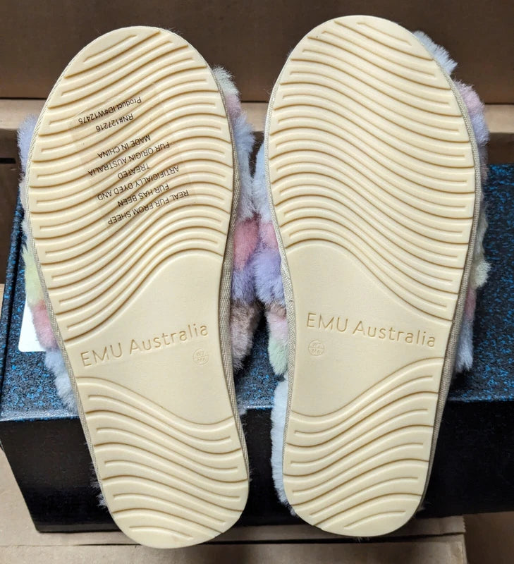 🔥BLOWOUT SALE!🔥 EMU Australia Mayberry Rainbow Pastel Slippers Sizes 6 7 8 9🔥