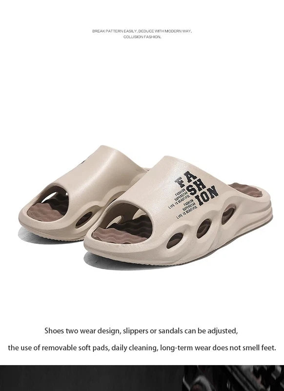 Men's Fashion Massage Slippers Non-Slip EVA Flip Flops Beach Shower Shoes Gift