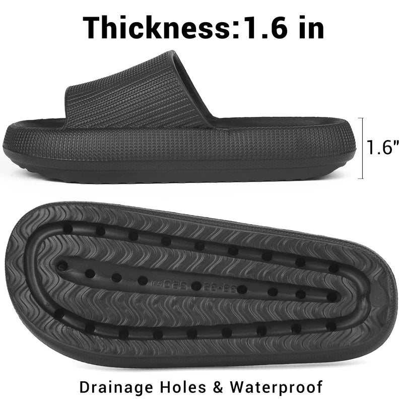 Women Men Cloud Slippers Comfort Pillow Slide Sandals Bathroom Beach Home Shoes