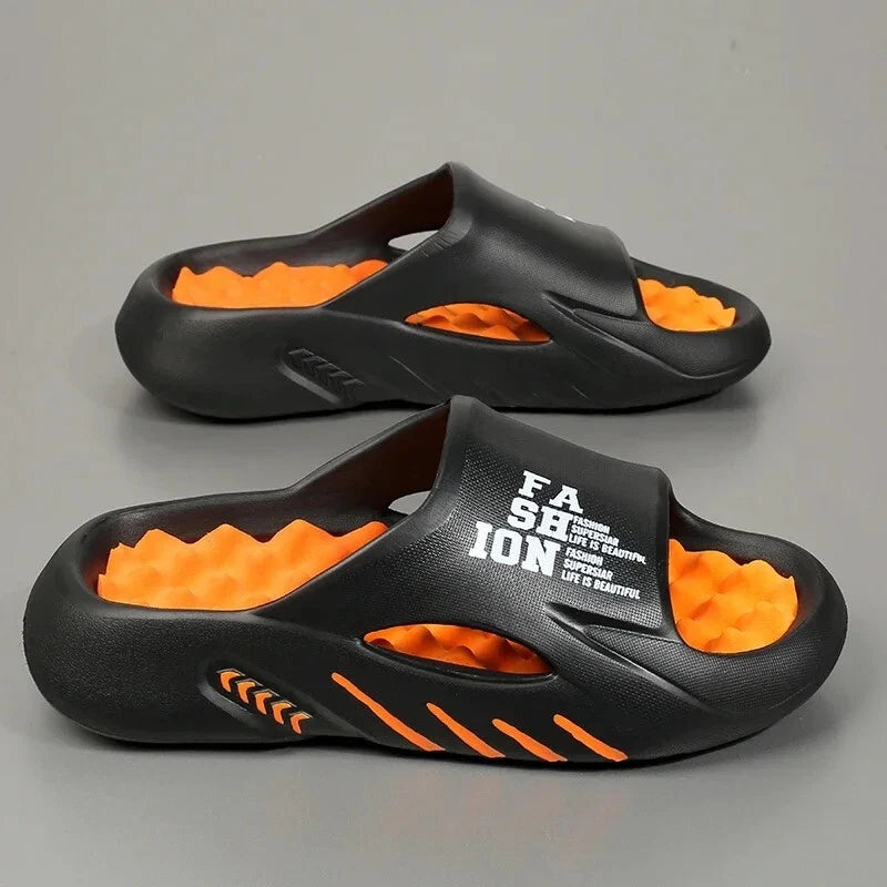 2025 Men's New Summer Massage Slippers Sandals Slides Soft EVA Beach Shoes Gift