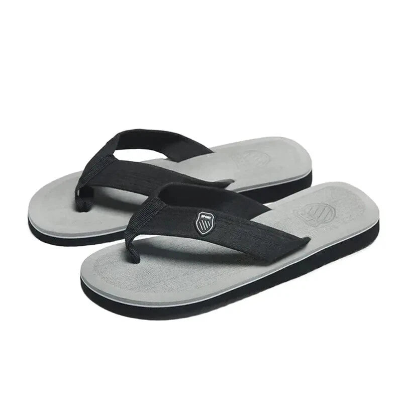 Simple New Men's Flip Flops Summer Outer Wear Non-slip Toe-gripping Clamp Shoes